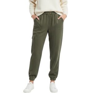 Aeropostale Women’s Joggers High-Rise Utility Cargo Olive Green Rayon Size S